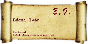 Bácsi Iván névjegykártya
