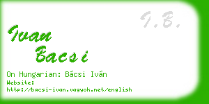 ivan bacsi business card
