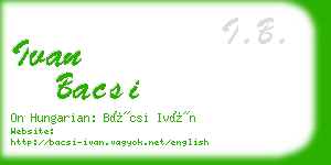 ivan bacsi business card